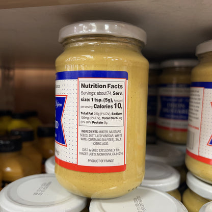 Trader Joe's Dijon Mustard with White Wine Product of France 13 oz