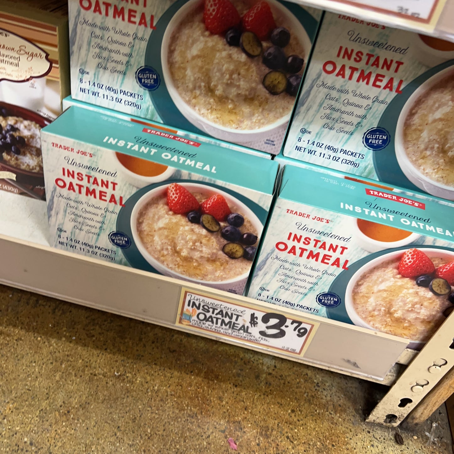 Trader Joe's Unsweetened Instant Oatmeal Gluten Free with Quinoa, Amaranth, Flax & Chia — Buy Online | Shipped Nationwide