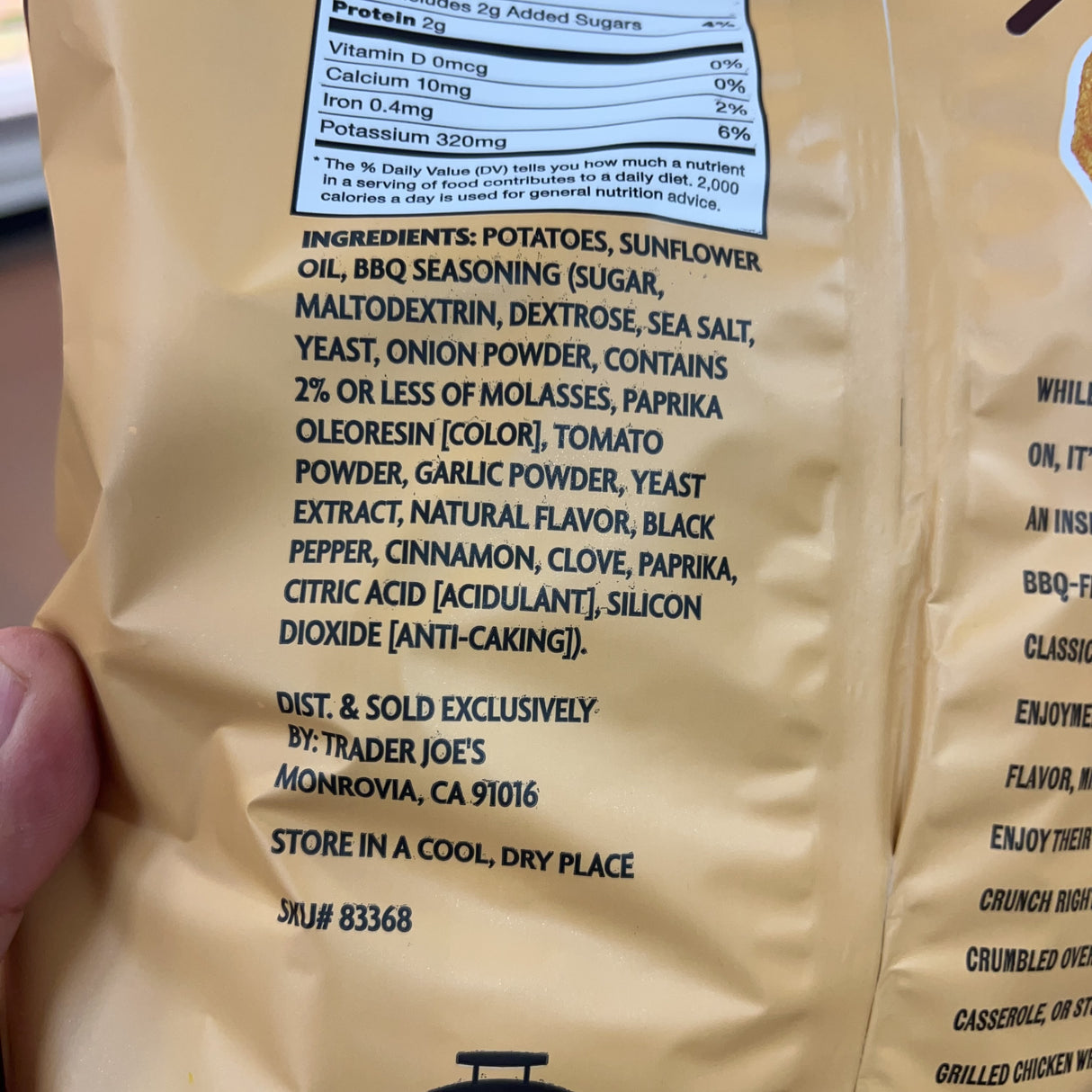 Trader Joe's BBQ Flavored Potato Chips 10 oz product image 6