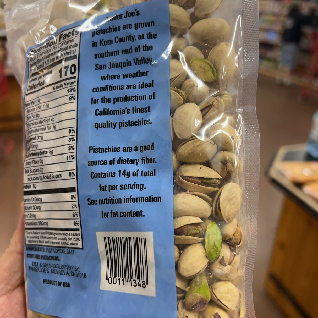 Trader Joe's 50% Less Salt Dry Roasted & Salted Pistachios 16 oz