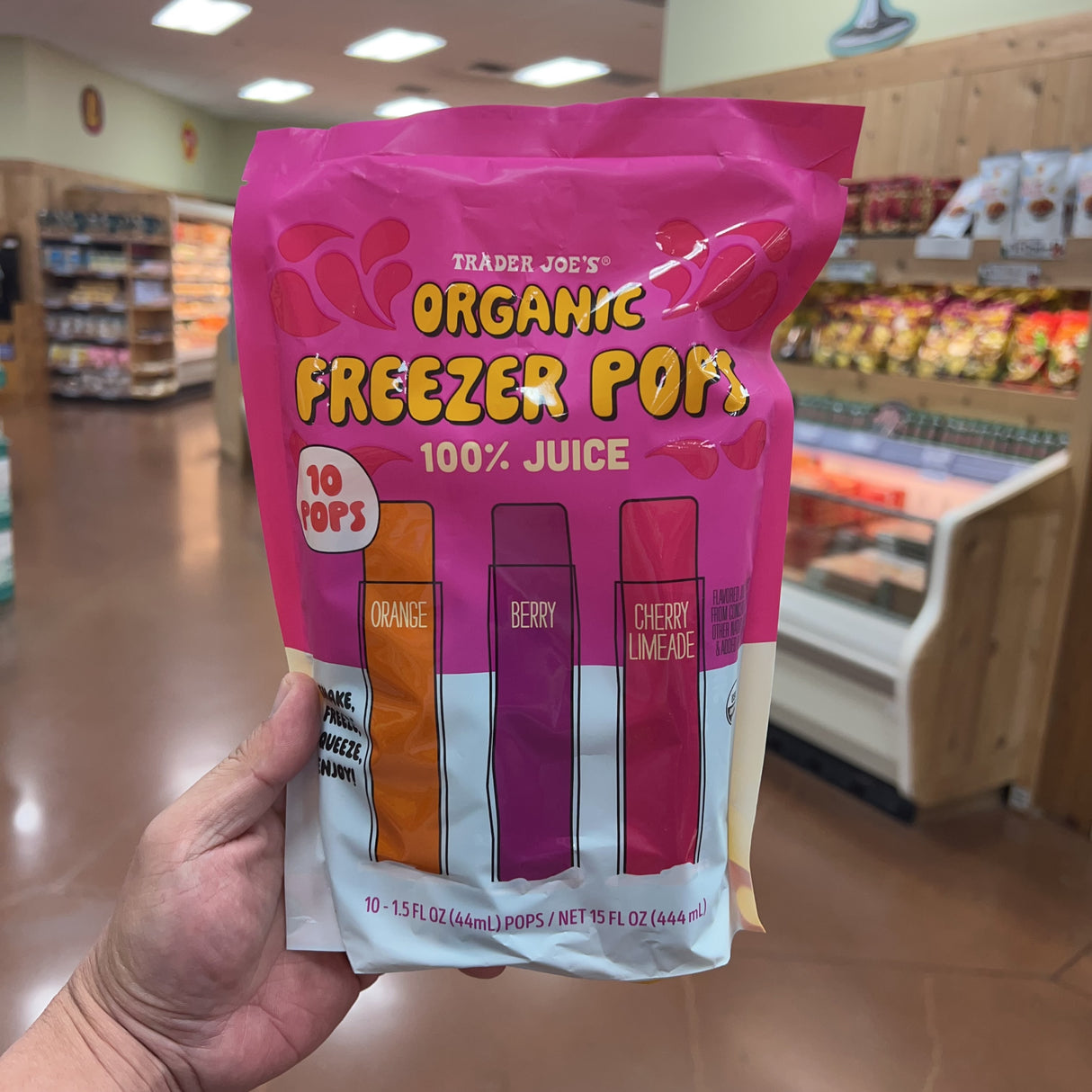 Trader Joe's Organic Freezer Pops 100% Juice — 10 Pops (Orange, Berry, Cherry Limeade)