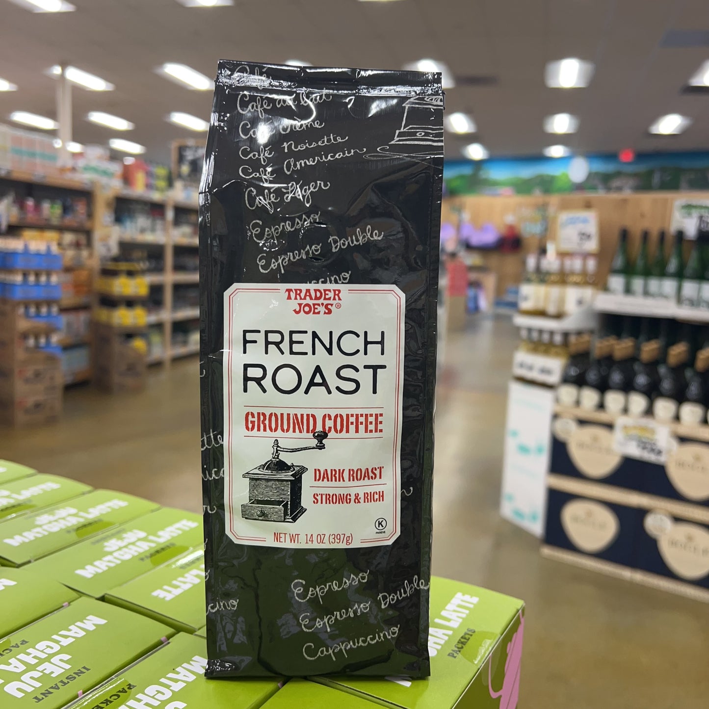 Trader Joe's French Roast Ground Coffee Dark Roast • Strong & Rich • Net Wt. 14 oz (397g)