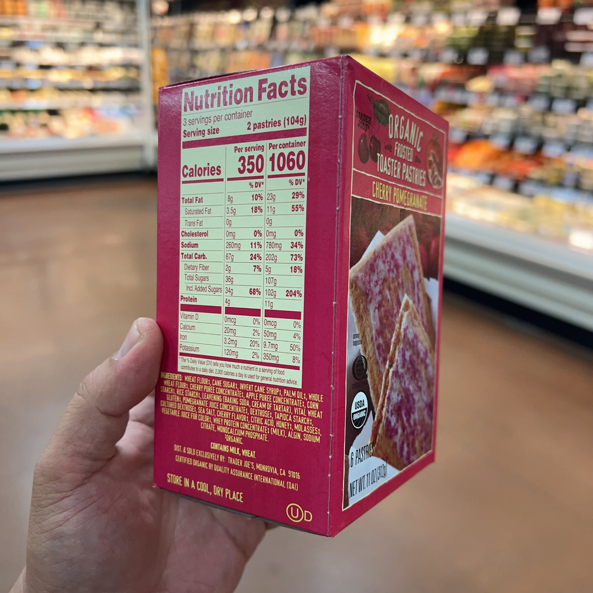 Trader Joe's Organic Frosted Toaster Pastries – Cherry Pomegranate 11 oz