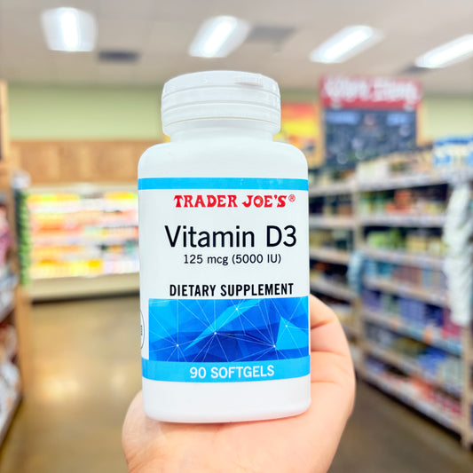 Trader Joe's Vitamin D3 125 mcg (5000 IU) Dietary Supplement 90 Softgels