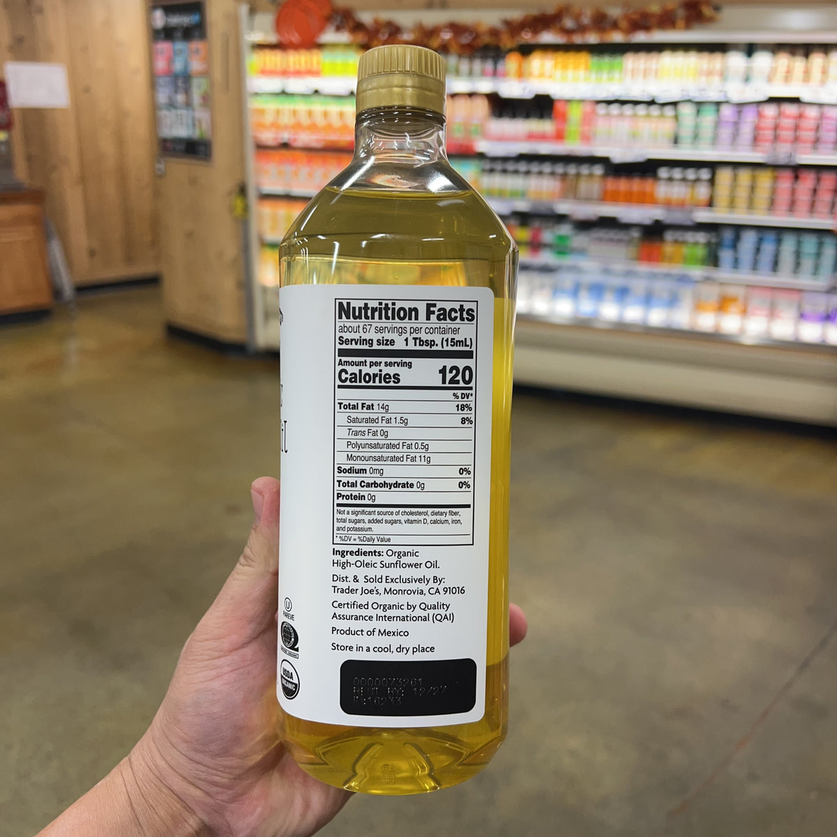 Trader Joe’s Organic High-Oleic Sunflower Oil 33.8 fl oz - product image 2