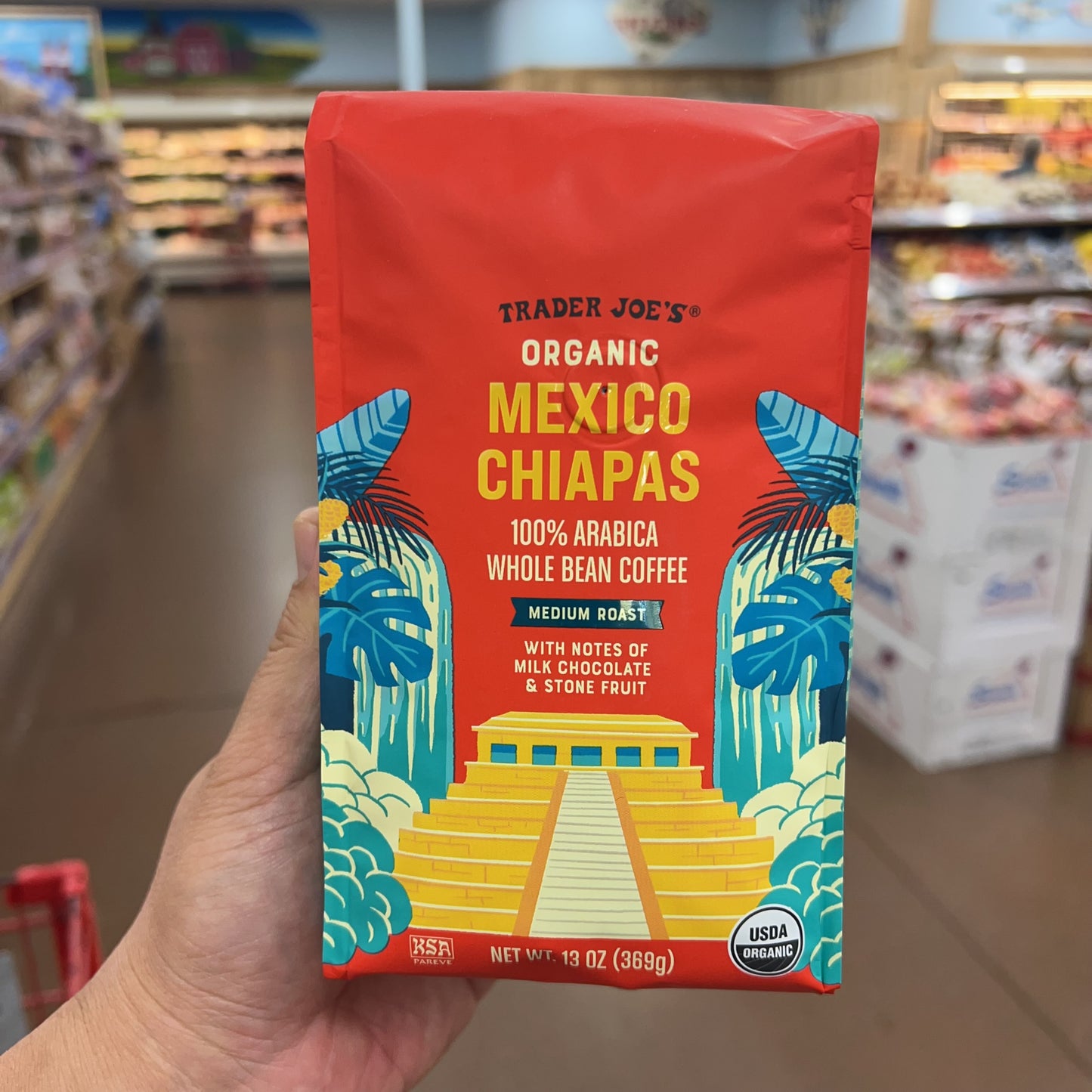 Trader Joe's Organic Mexico Chiapas Whole Bean Coffee, 13 oz