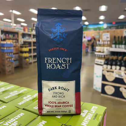 Trader Joe's French Roast Coffee Dark Roast 100% Arabica Whole Bean 13 oz