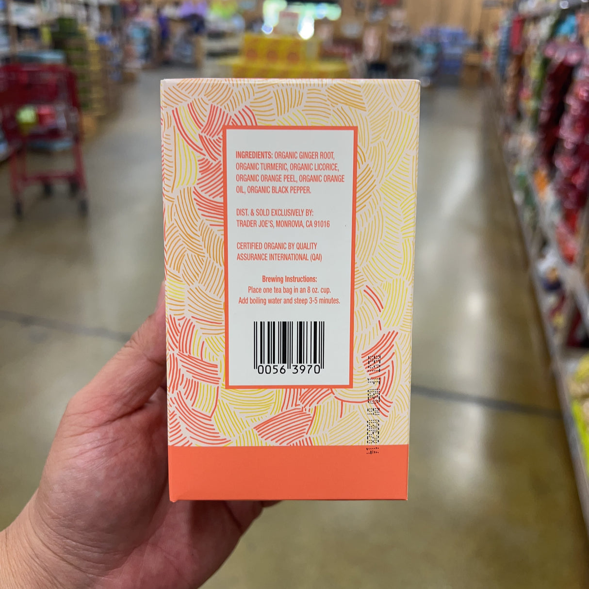 Trader Joe's Organic Ginger Turmeric Herbal Tea 20 Bags 1.6 oz product image 3
