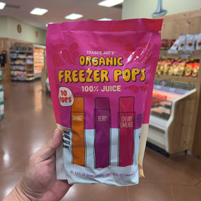 Trader Joe's Organic Freezer Pops 100% Juice — 10 Pops (Orange, Berry, Cherry Limeade)