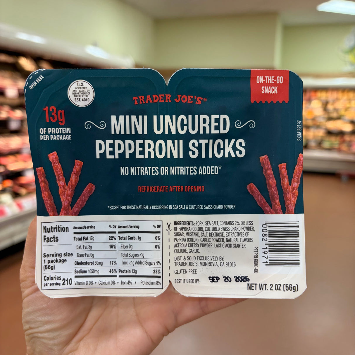 Trader Joe's Mini Uncured Pepperoni Sticks 2 oz product image