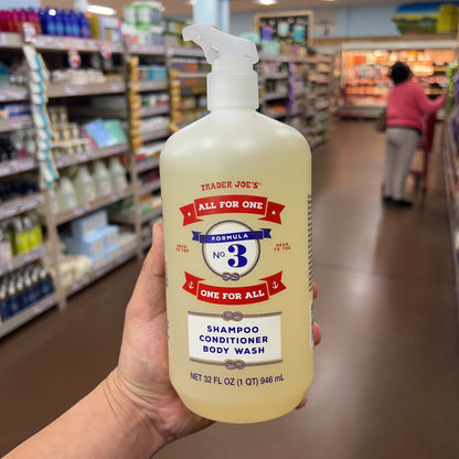 Trader Joe's All For One Formula No.3 3-in-1 Shampoo Conditioner & Body Wash 32 fl oz