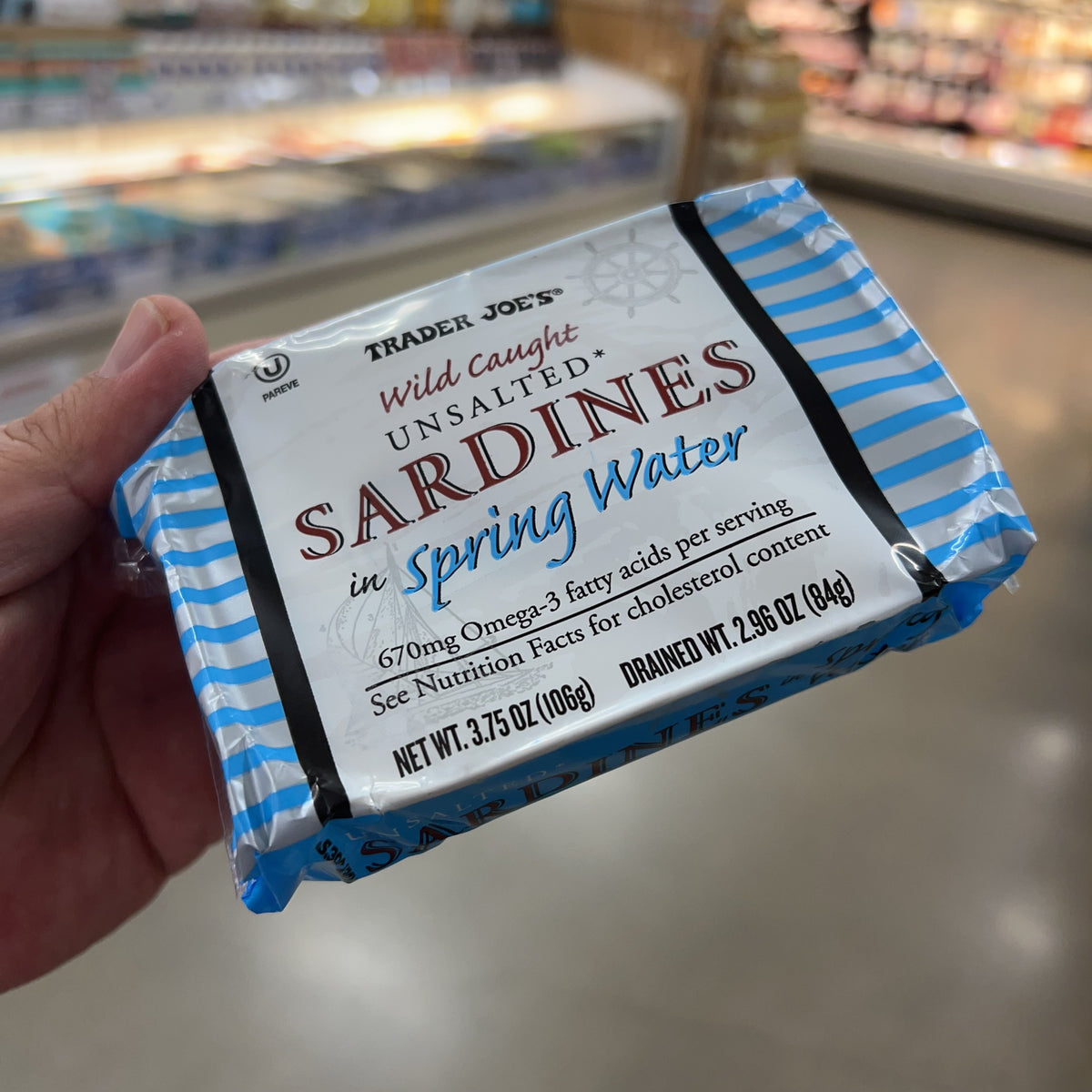 Trader Joe's Wild Caught Unsalted Sardines in Spring Water 3.75 oz