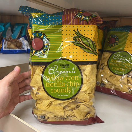 Trader Joe's Organic Tortilla Chips 16 oz (1 lb) — Yellow, Blue & White Corn product image
