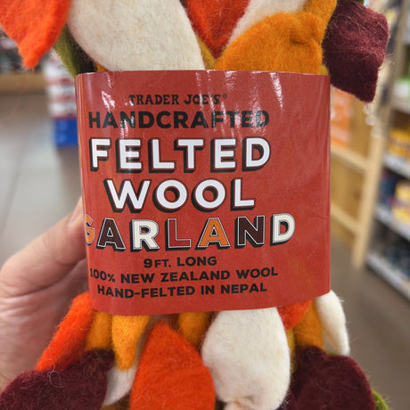 Trader Joe's Handcrafted Felted Wool Garland, 9 ft product image 3