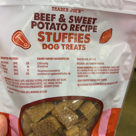 Trader Joe's Beef & Sweet Potato Recipe Stuffies Dog Treats, 14 oz product image 3