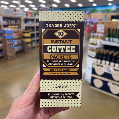 Trader Joe's Instant Coffee Packets with Creamer & Sugar 10 Count