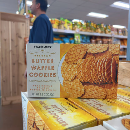 Trader Joe's Belgian Butter Waffle Cookies Traditional Belgian Butter Biscuits 8.8 oz (250g)