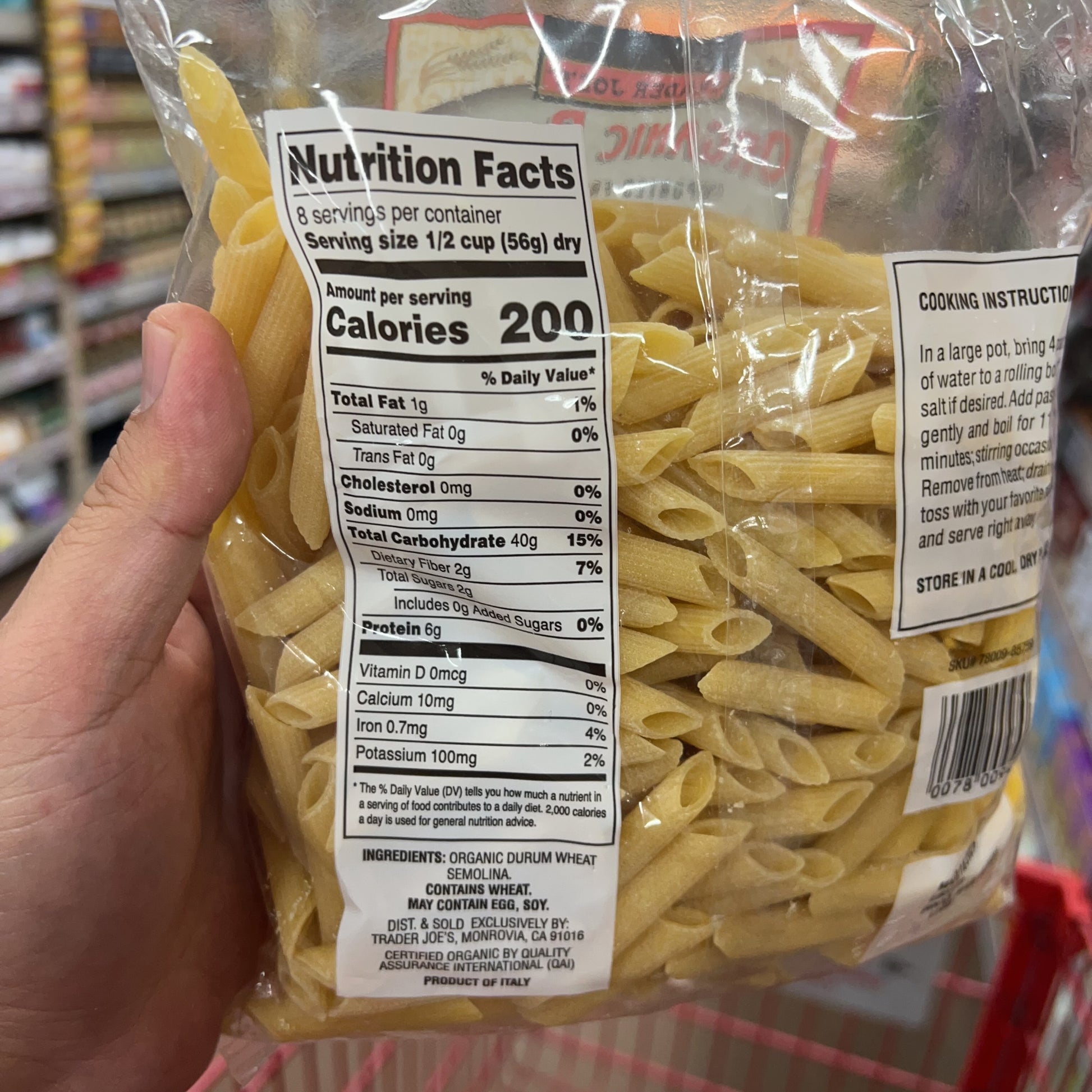 Trader Joe's Organic Pasta Penne Rigate 16 oz (1 lb) product image 2