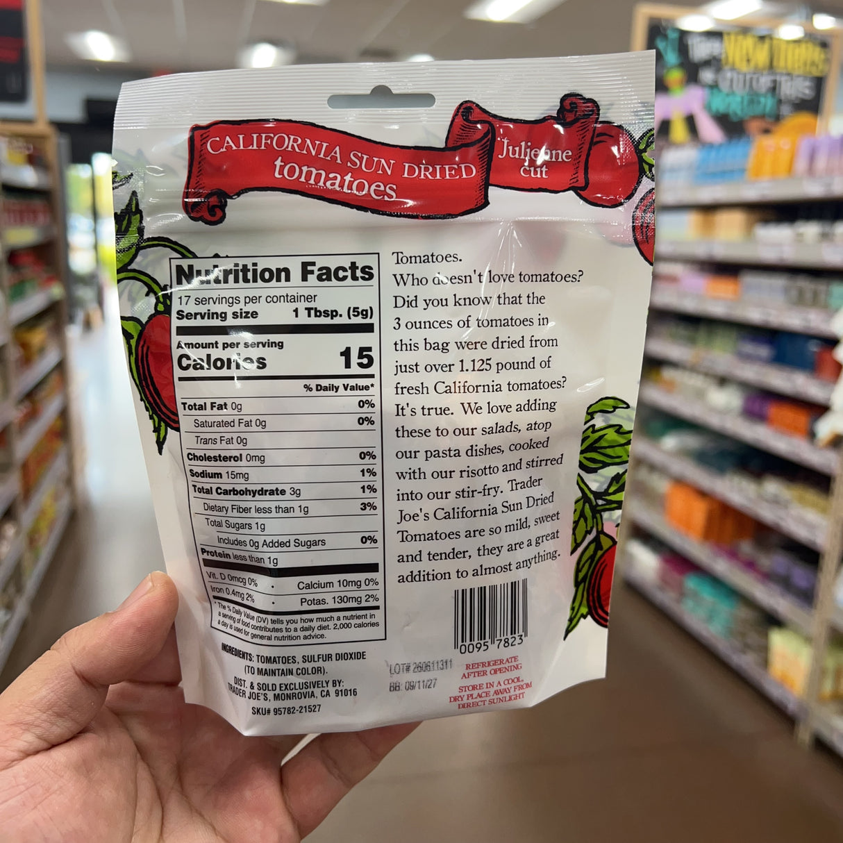 Trader Joe's California Sun Dried Tomatoes Julienne Cut 3 oz