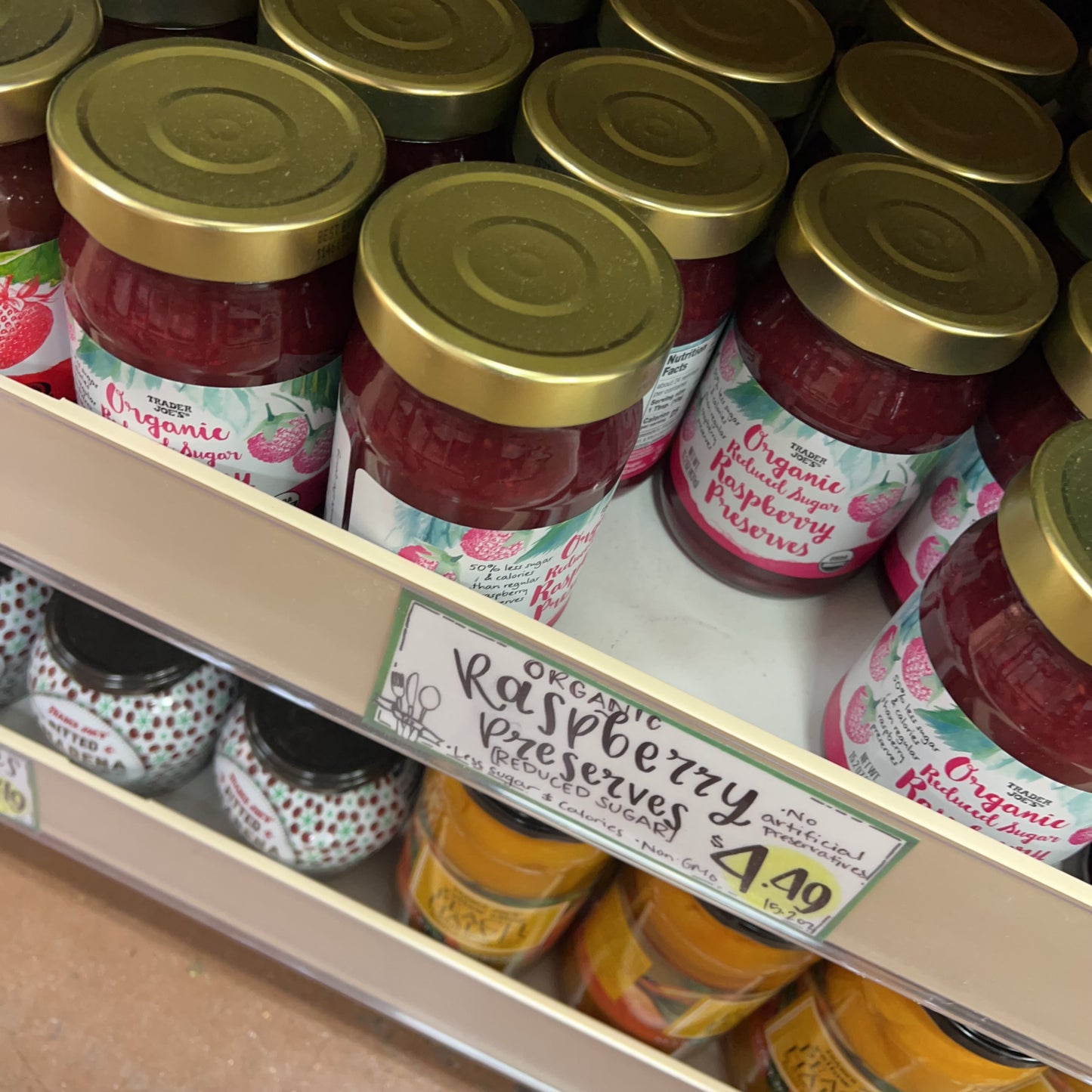 Trader Joe's Organic Reduced Sugar Raspberry Preserves