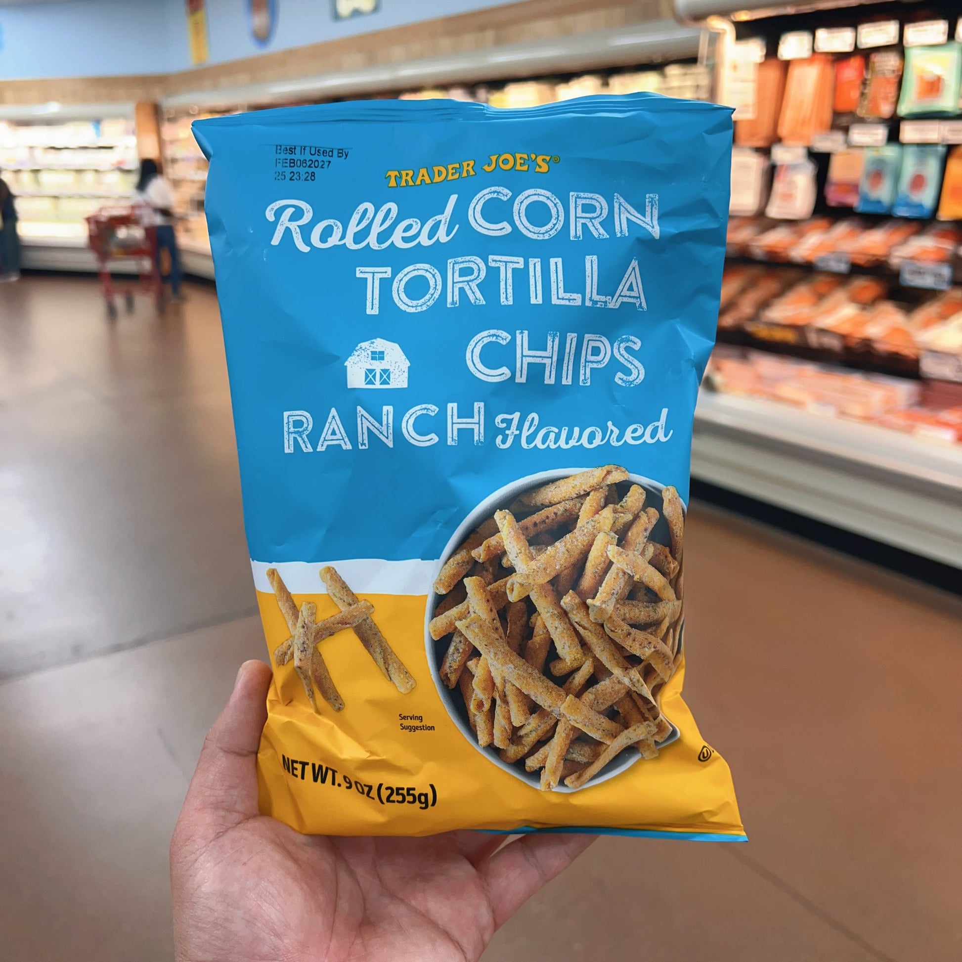 Trader Joe's Rolled Corn Tortilla Chips Ranch Flavored Net Wt. 9 oz (255g)