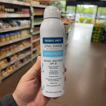 Trader Joe's Zinc Oxide Mineral Sunscreen Spray SPF 30 Broad Spectrum 6 oz