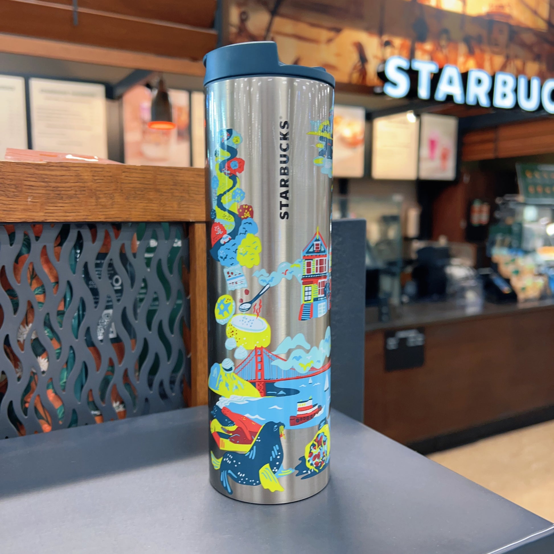 Starbucks Discovery Series San Francisco Stainless Steel Tumbler, 16 Oz Official Starbucks Discovery Series Insulated Travel Tumbler | San Francisco Themed