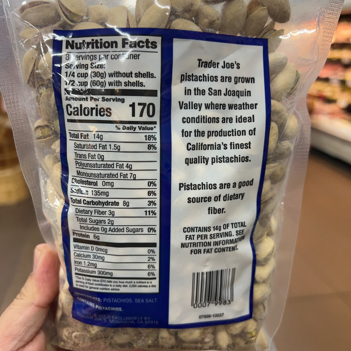 Trader Joe's Dry Roasted & Salted Pistachios 16 oz