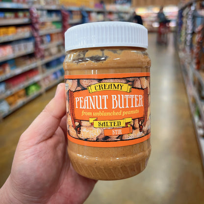 Trader Joe's Peanut Butter from Unblanched Peanuts No Additives 16 oz Creamy Salted