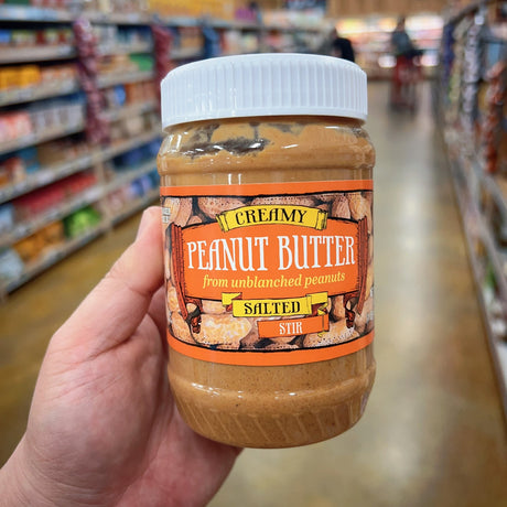 Trader Joe's Peanut Butter from Unblanched Peanuts No Additives 16 oz Creamy Salted