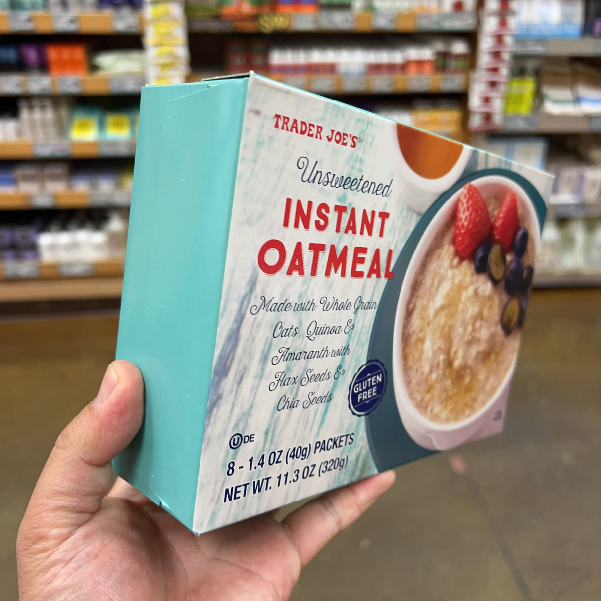 Trader Joe's Unsweetened Instant Oatmeal Gluten Free with Quinoa, Amaranth, Flax & Chia