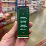 Trader Joe's Organic Ground Black Pepper tin side panel: Ground black pepper is one of the most widely used kitchen spices. It will enhance your meals with a warm aroma and pleasantly pungent flavor.