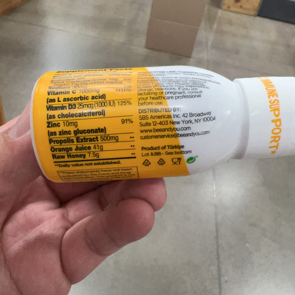 Bee & You Propolis Shot with Vitamin C, Vitamin D3 & Zinc 1.69 fl oz