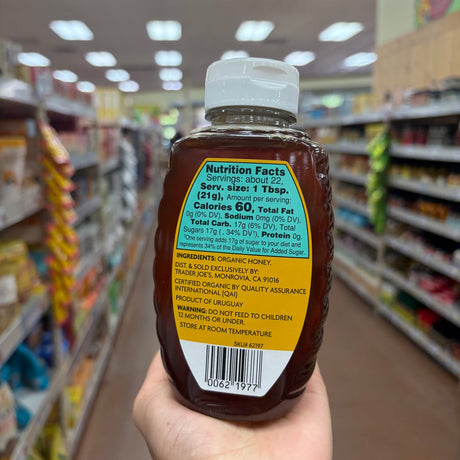 Trader Joe's Organic Unfiltered Honey from Uruguay 16 oz (454g)