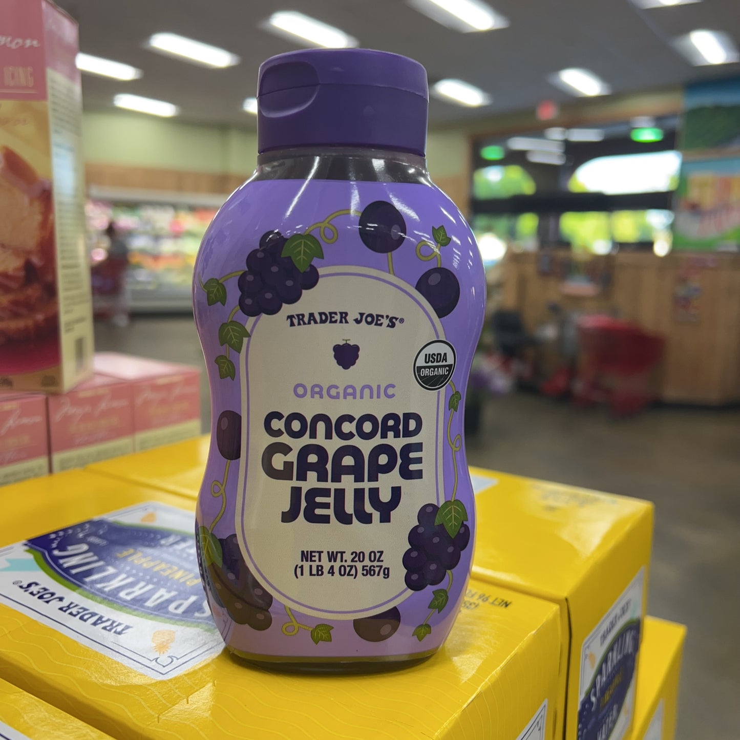 Trader Joe's Organic Concord Grape Jelly USDA Organic • Net Wt. 20 oz (567g)