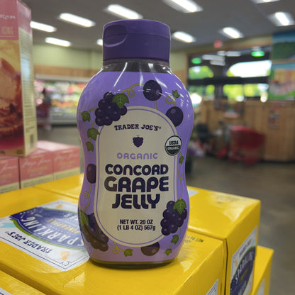 Trader Joe's Organic Concord Grape Jelly USDA Organic 20 oz Squeezable