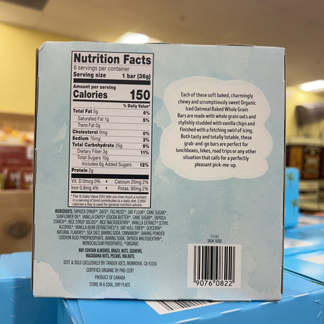 Trader Joe’s Organic Iced Oatmeal Baked Whole Grain Bars 6 Pack 7.62 oz product image 2