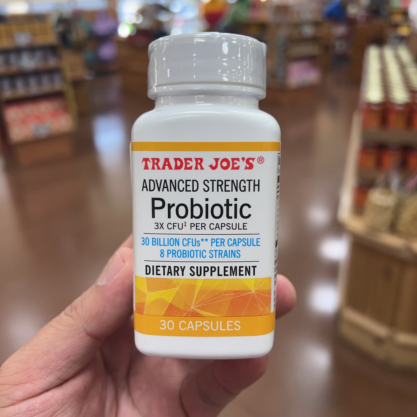 Trader Joe's Advanced Strength Probiotic — 30 Billion CFUs, 8 Strains, 30 Capsules