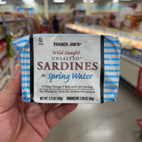 Trader Joe's Wild Caught Unsalted Sardines in Spring Water 3.75 oz