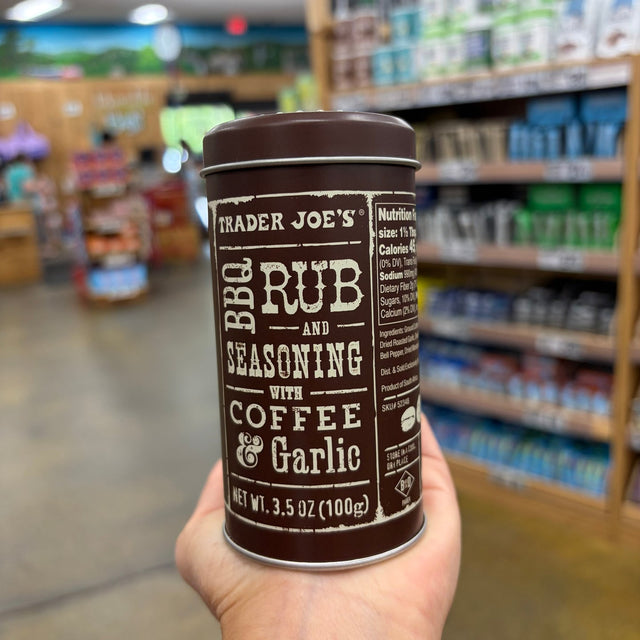 Trader Joe's BBQ Rub & Seasoning with Coffee & Garlic 3.5 oz (100g) | Kosher | Product of South Africa
