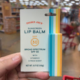 Trader Joe's Sunscreen Lip Balm SPF 30 — front package view