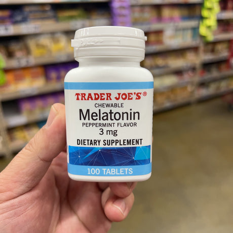Trader Joe's Chewable Melatonin Peppermint 3 mg 100 Tablets – package detail view 4