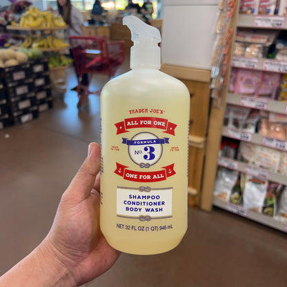 Trader Joe's All For One Formula No.3 3-in-1 Shampoo Conditioner & Body Wash 32 fl oz