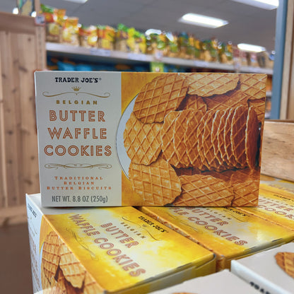 Trader Joe's Belgian Butter Waffle Cookies Traditional Belgian Butter Biscuits 8.8 oz (250g)