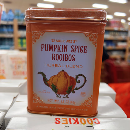 Trader Joe's Pumpkin Spice Rooibos Herbal Tea 1.4 oz (40g) | Caffeine-Free