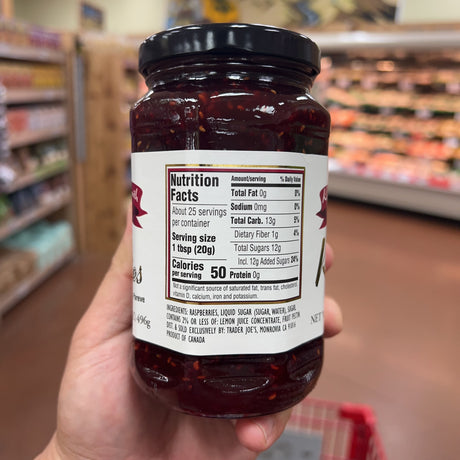 Trader Joe's Raspberry Preserves made with Fresh Raspberries