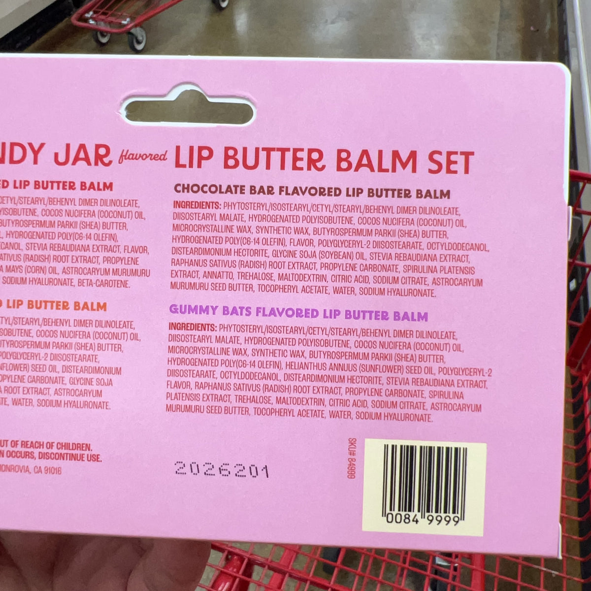 Trader Joe's Candy Jar Flavored Lip Butter Balm Set — package information view