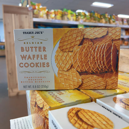 Trader Joe's Belgian Butter Waffle Cookies Traditional Belgian Butter Biscuits 8.8 oz (250g)