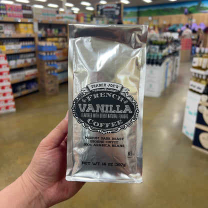 Trader Joe's French Vanilla Coffee Medium Dark Roast Ground 100% Arabica 14 oz