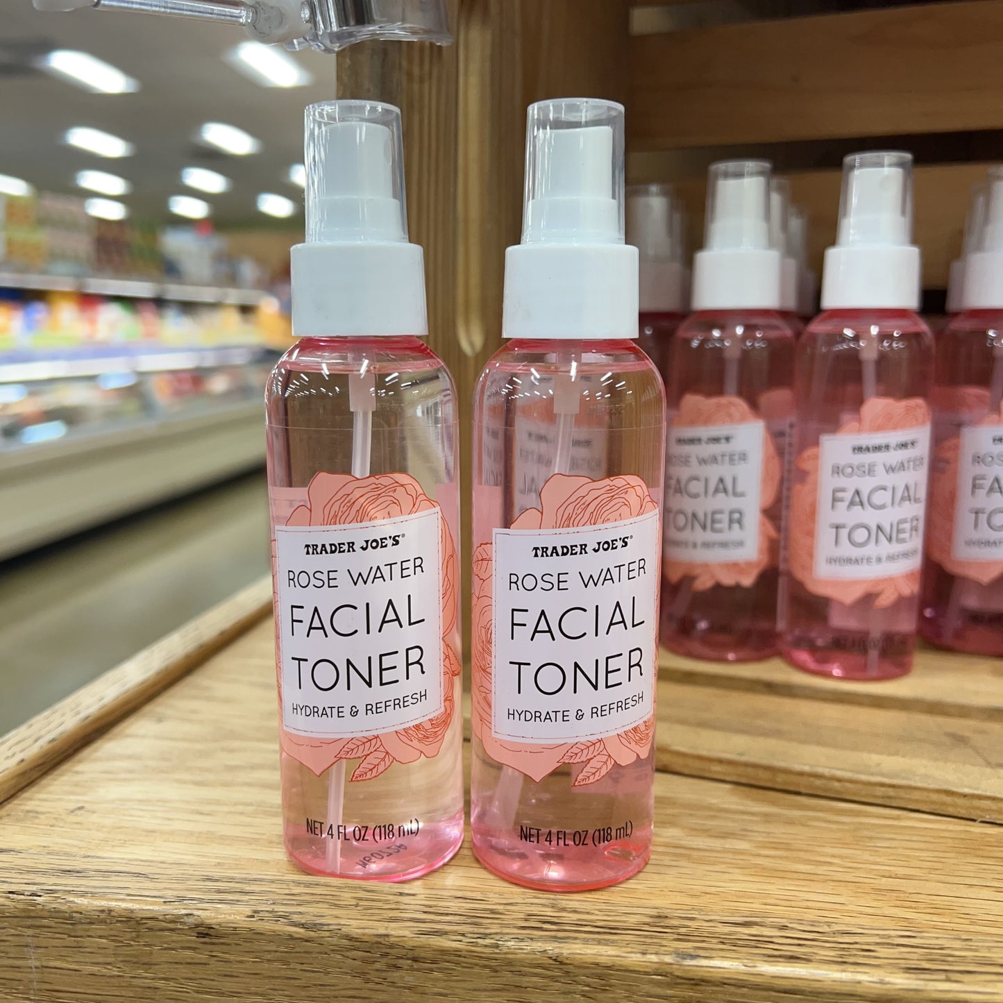 Trader Joe's Rose Water Facial Toner Spray | Hydrating, Alcohol-Free | 4 fl oz (118mL) 2 PCS